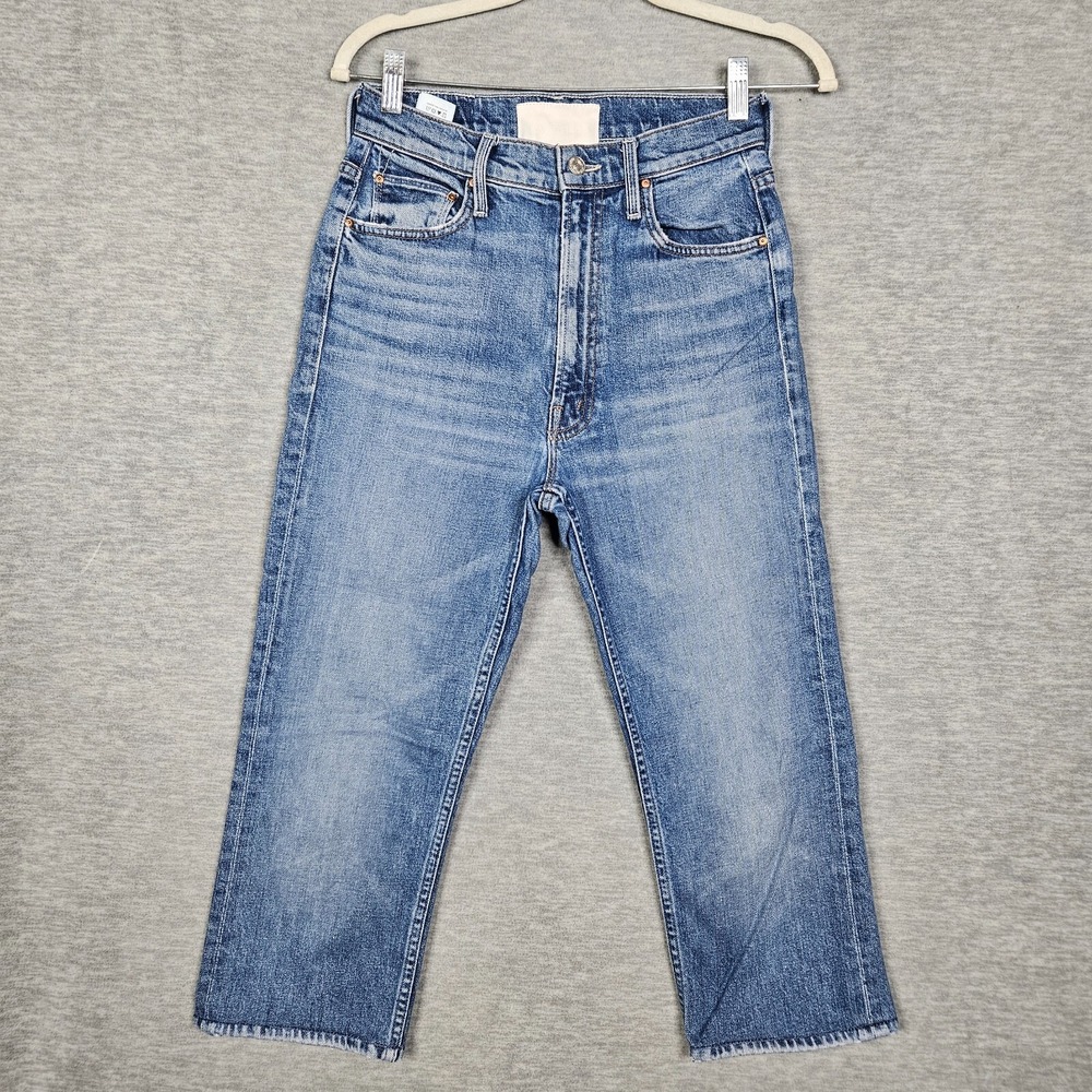 Mother Cowboys don't cry High Waisted Rider Skimp Blue Cropped Jean Size 27